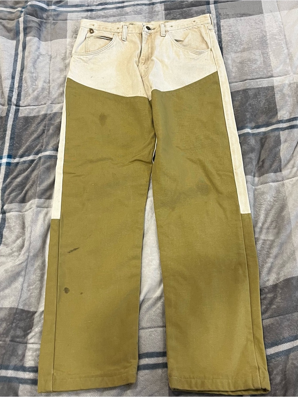 Vintage Wrangler Rugged Wear Brush Pants 34x32 USA Hunting Workwear Canvas